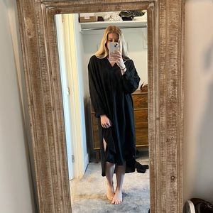 Lightweight black shirt dress